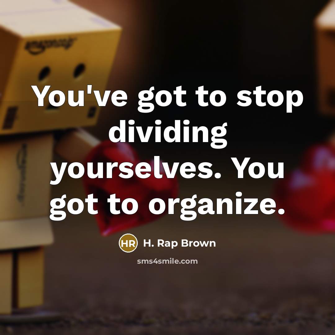 “You've got to stop dividing yourselves. You got to organize.…” quote by H. Rap Brown