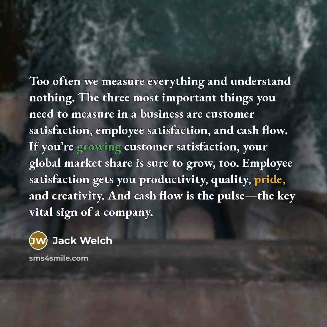 “Too often we measure everything and understand nothing. The three…” quote by Jack Welch