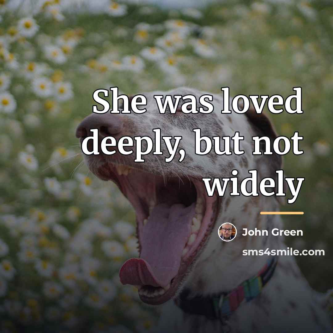 “She was loved deeply, but not widely…” quote by John Green