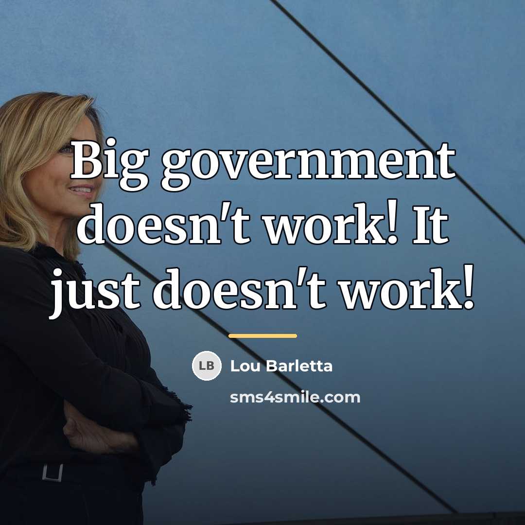 “Big government doesn't work! It just doesn't work!…” quote by Lou Barletta