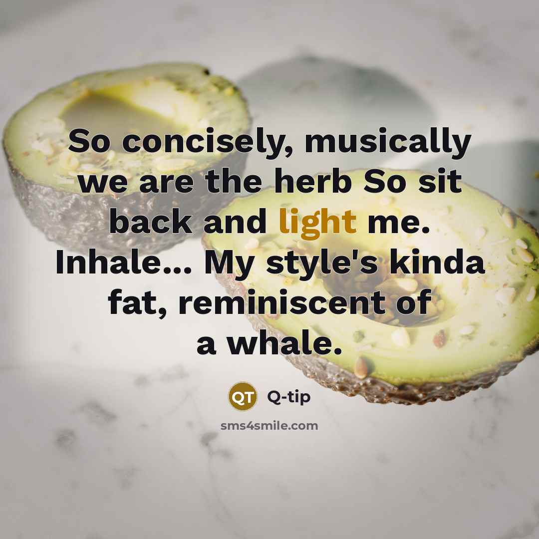 “So concisely, musically we are the herb So sit back…” quote by Q-Tip