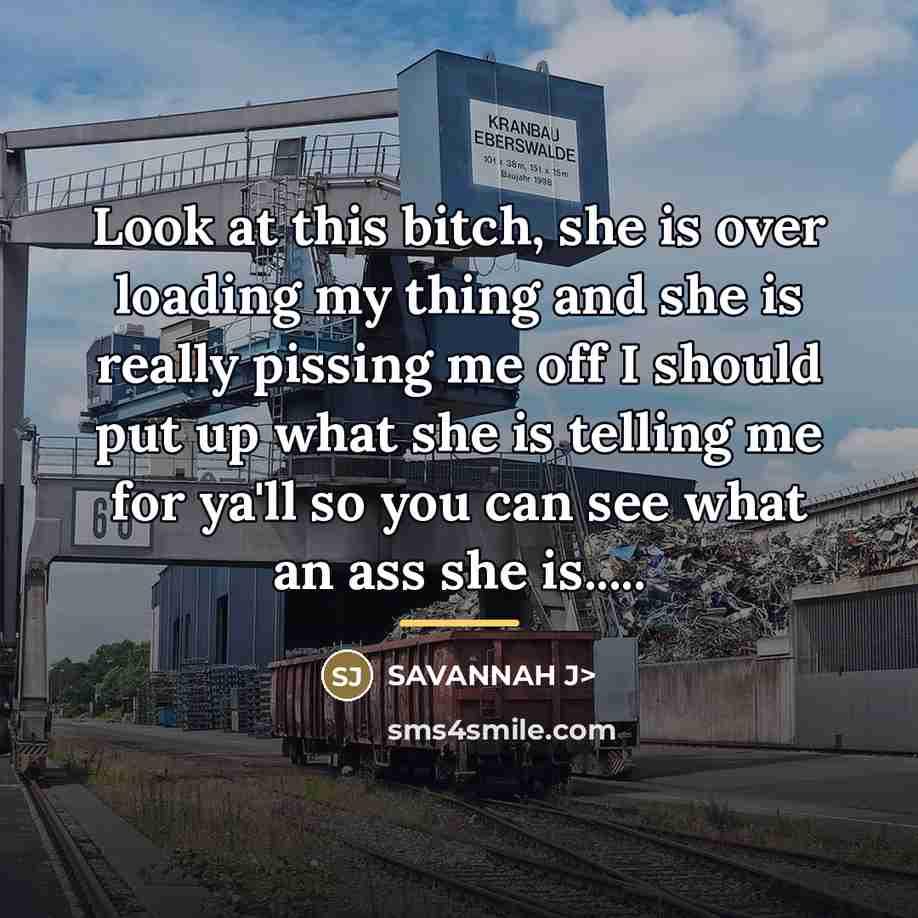 “Look at this bitch, she is over loading my thing…” quote by Anonymous