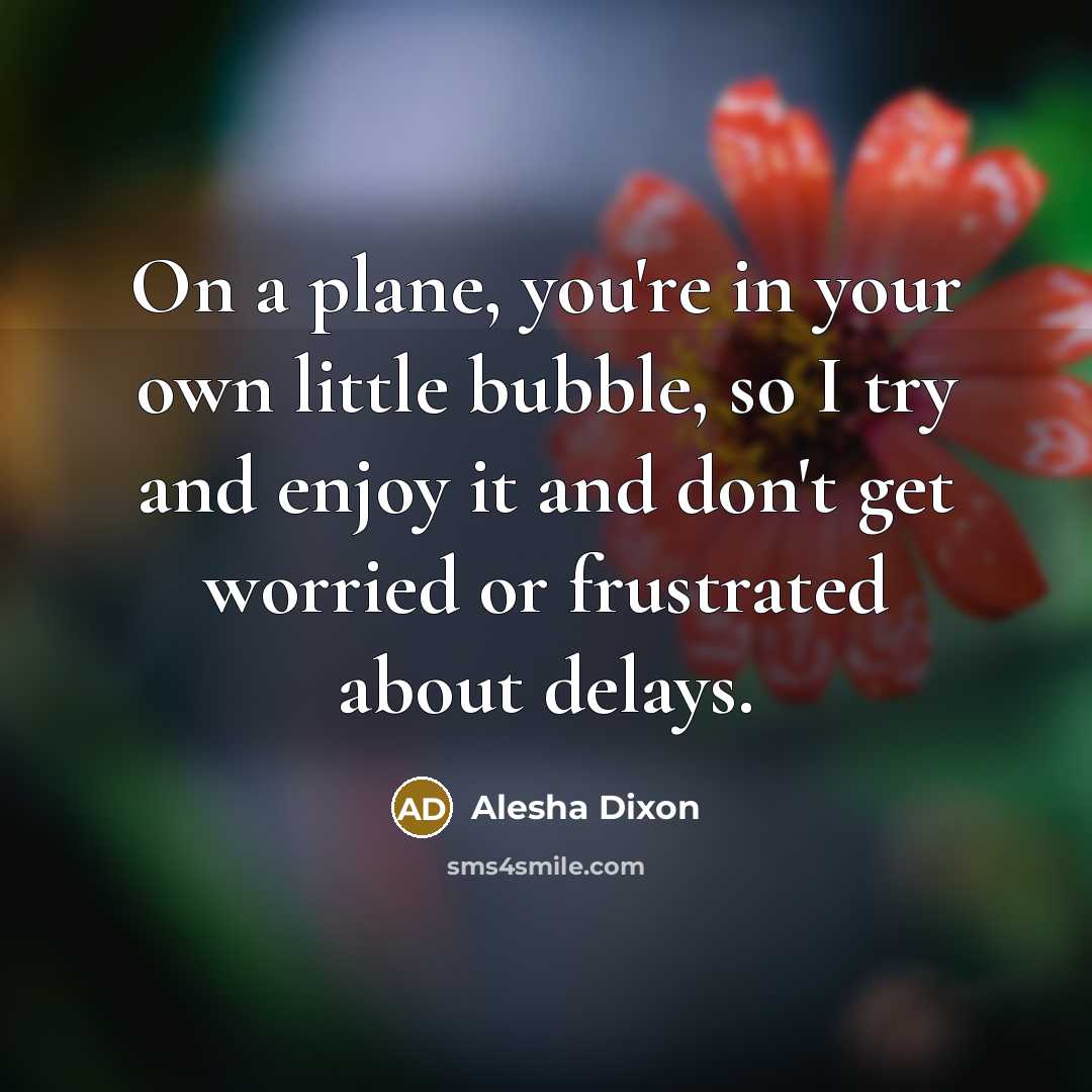 “On a plane, you're in your own little bubble, so…” quote by Alesha Dixon