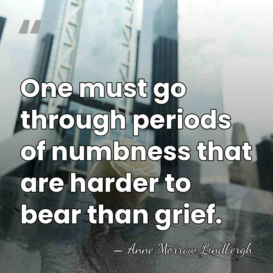 One must go through periods of numbness that are harder to bear&hellip; - Anne Morrow Lindbergh