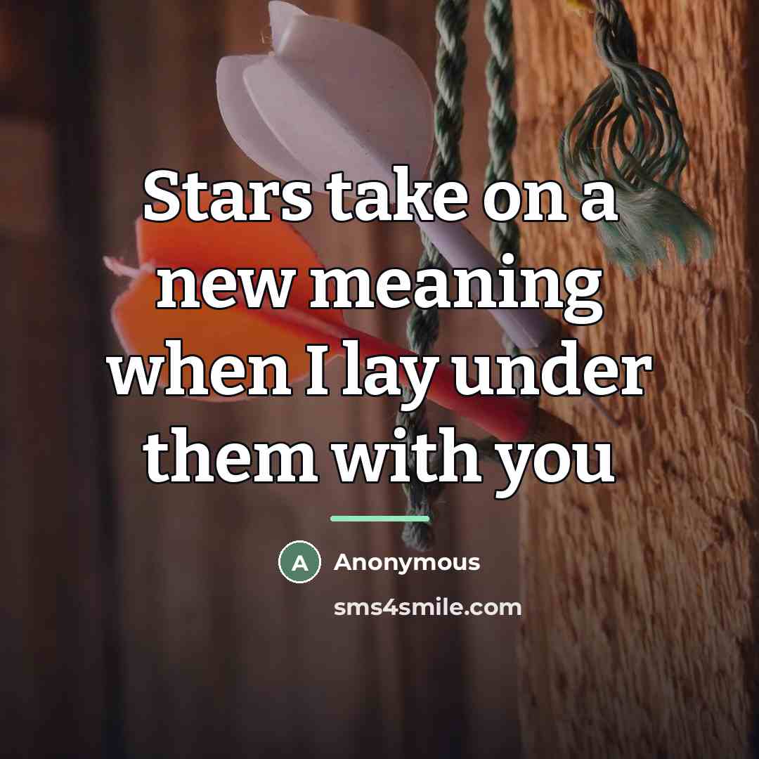 “Stars take on a new meaning when I lay under…” quote by Anonymous