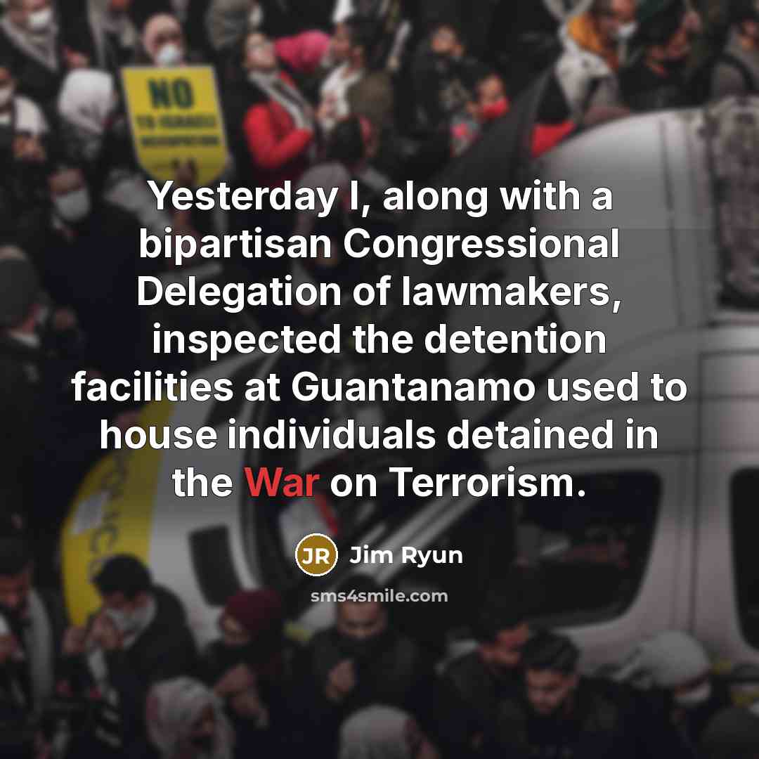 “Yesterday I, along with a bipartisan Congressional Delegation of lawmakers,…” quote by Jim Ryun