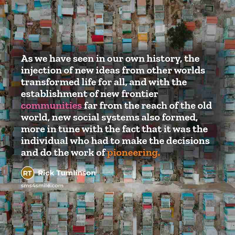 “As we have seen in our own history, the injection…” quote by Rick Tumlinson