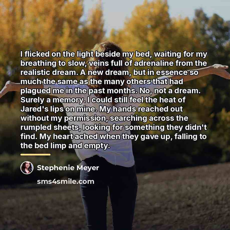 “I flicked on the light beside my bed, waiting for…” quote by Stephenie Meyer