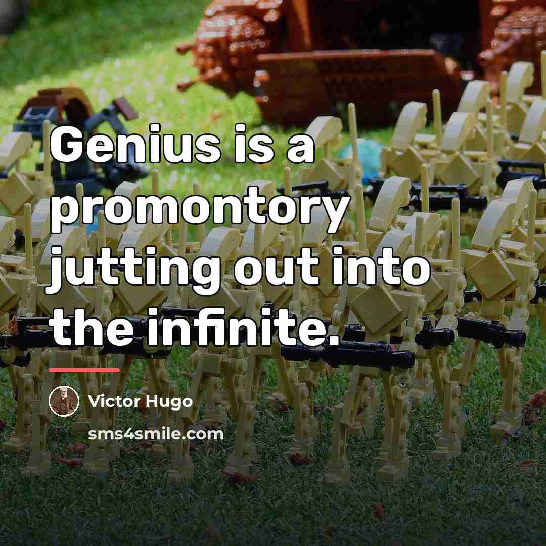 “Genius is a promontory jutting out into the infinite.…” quote by Victor Hugo