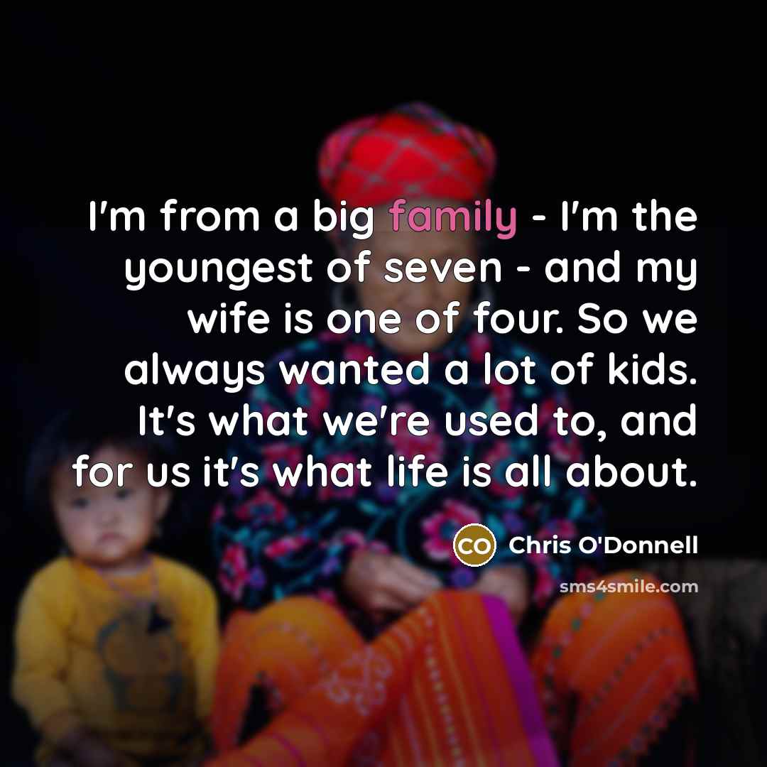 “I'm from a big family - I'm the youngest of…” quote by Chris O'Donnell