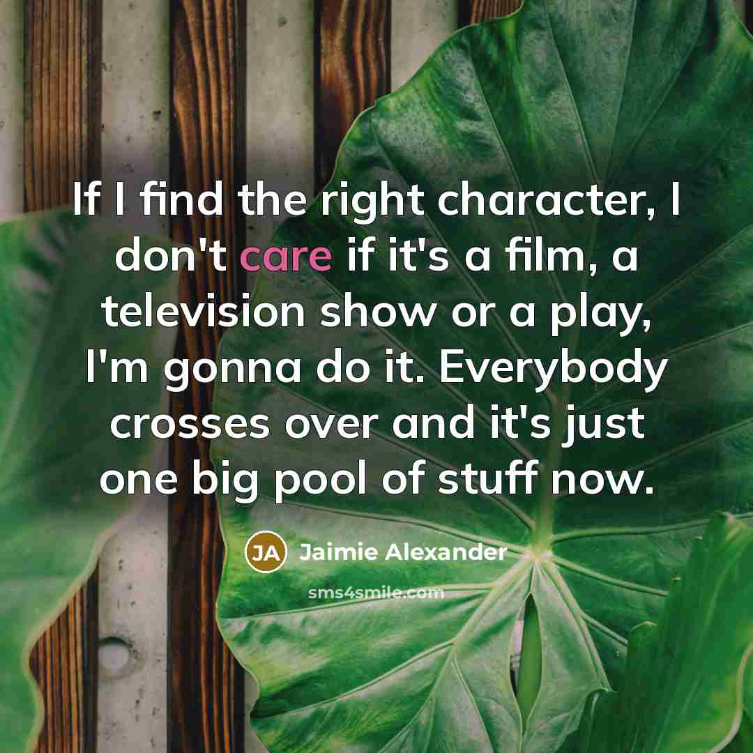 “If I find the right character, I don't care if…” quote by Jaimie Alexander