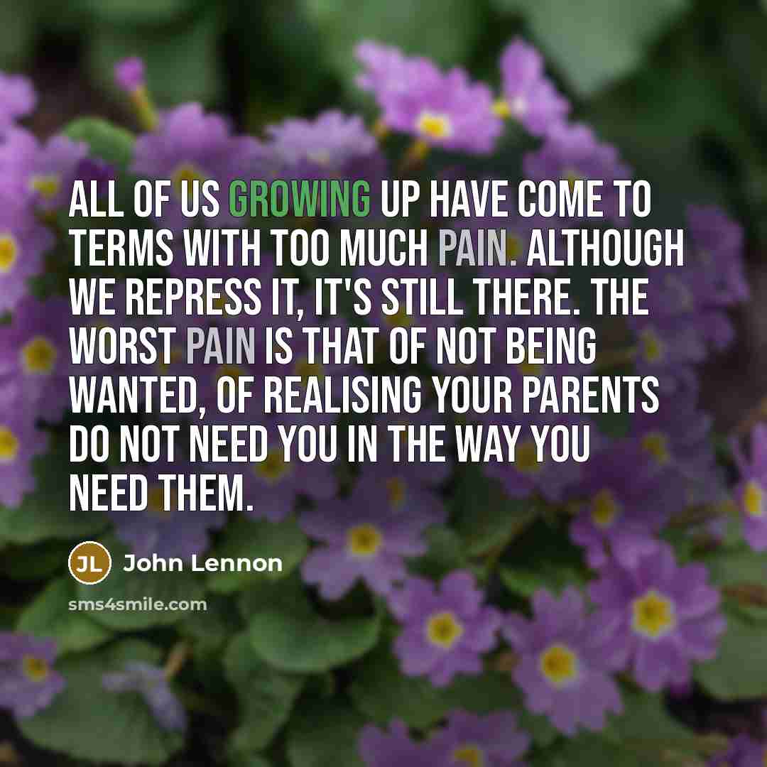 “All of us growing up have come to terms with…” quote by John Lennon