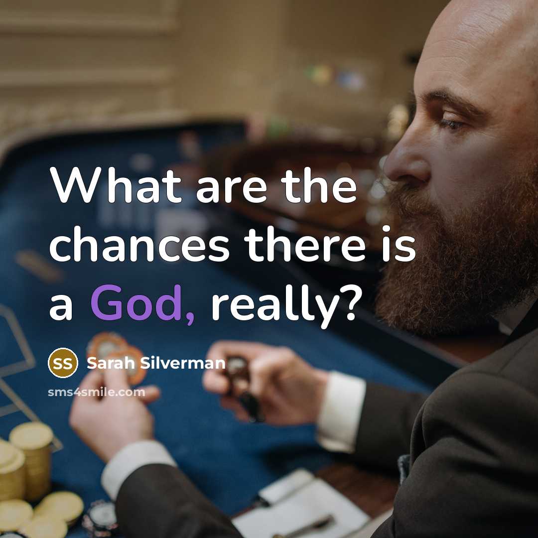 “What are the chances there is a God, really?…” quote by Sarah Silverman