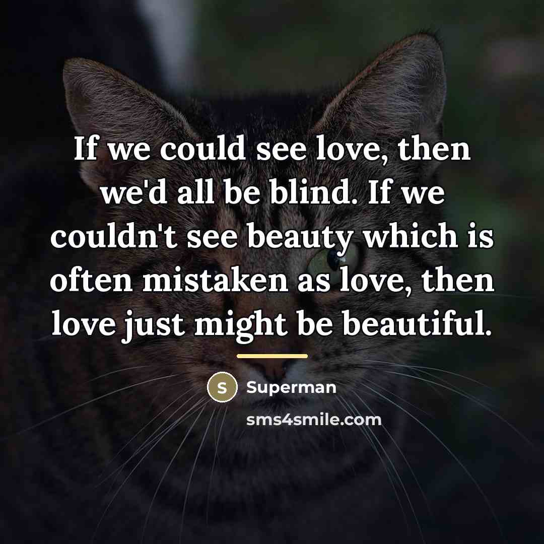 “If we could see love, then we'd all be blind.…” quote by Superman