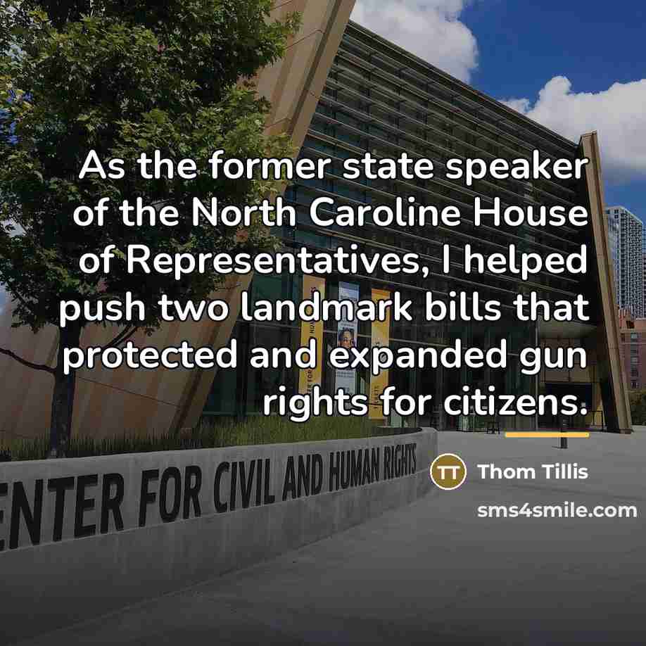 “As the former state speaker of the North Caroline House…” quote by Thom Tillis
