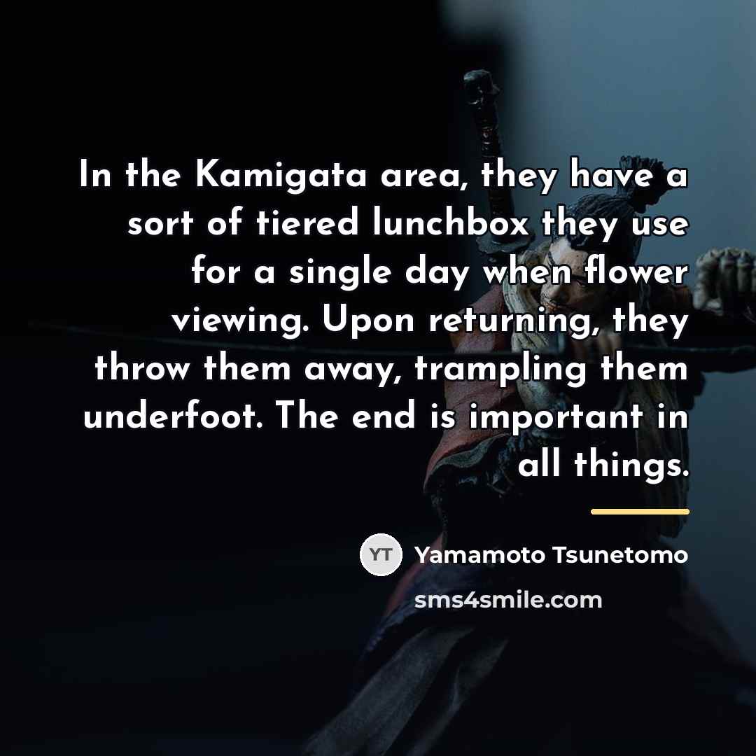 “In the Kamigata area, they have a sort of tiered…” quote by Yamamoto Tsunetomo