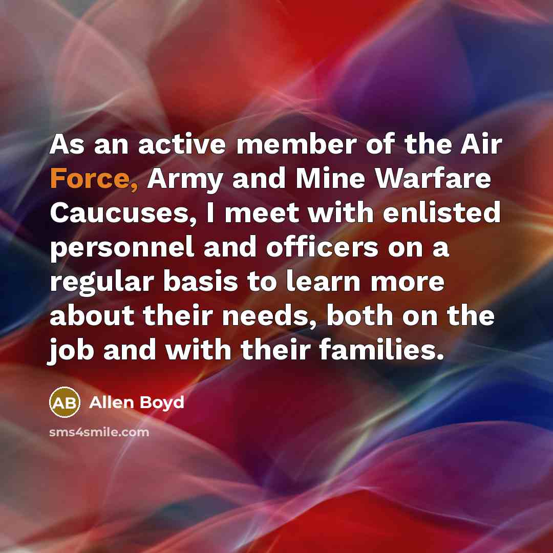 “As an active member of the Air Force, Army and…” quote by Allen Boyd