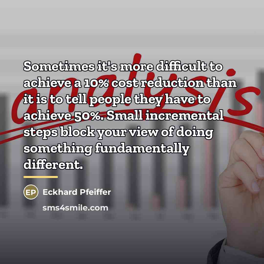 “Sometimes it's more difficult to achieve a 10% cost reduction…” quote by Eckhard Pfeiffer