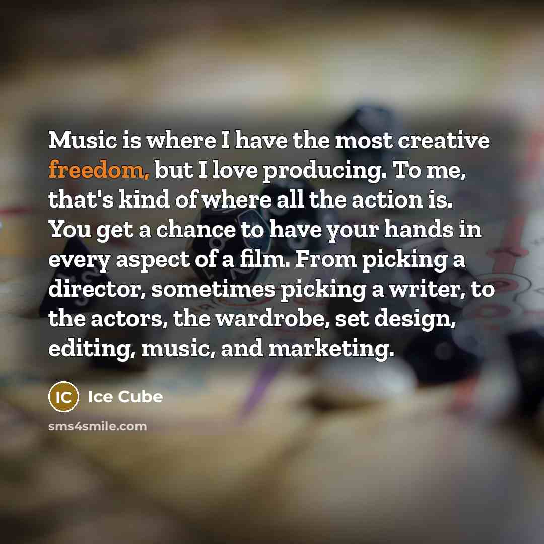 “Music is where I have the most creative freedom, but…” quote by Ice Cube