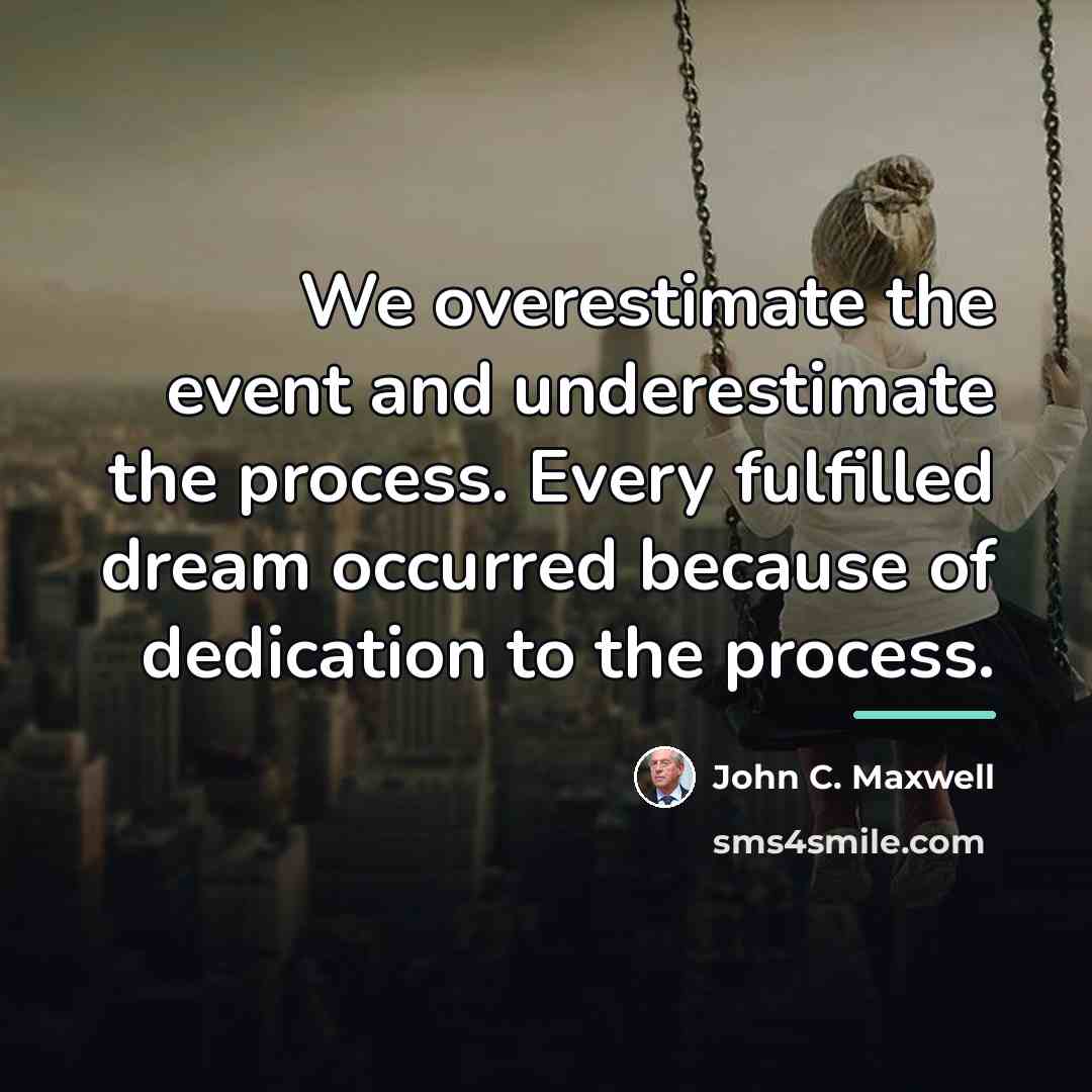 “We overestimate the event and underestimate the process. Every fulfilled…” quote by John C. Maxwell