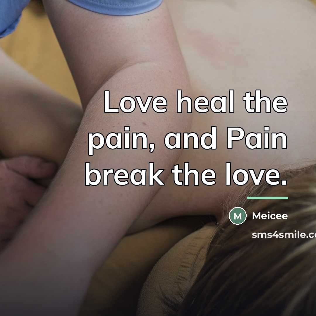 “Love heal the pain, and Pain break the love.…” quote by Meicee