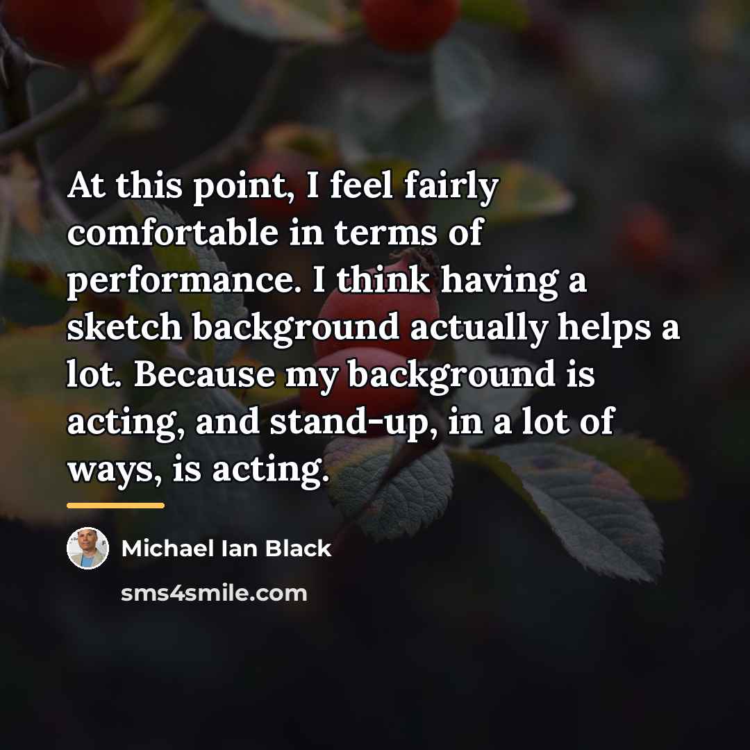 “At this point, I feel fairly comfortable in terms of…” quote by Michael Ian Black