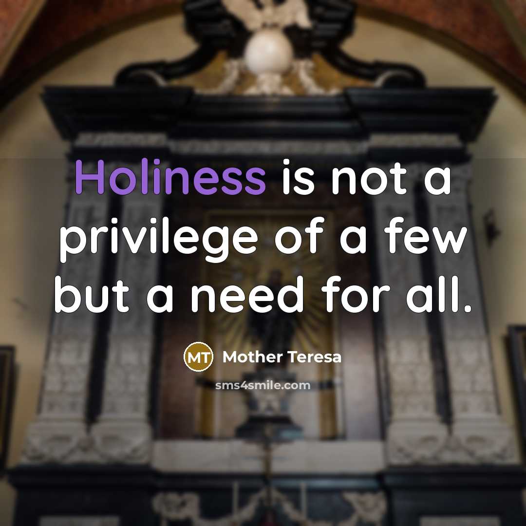 “Holiness is not a privilege of a few but a…” quote by Mother Teresa