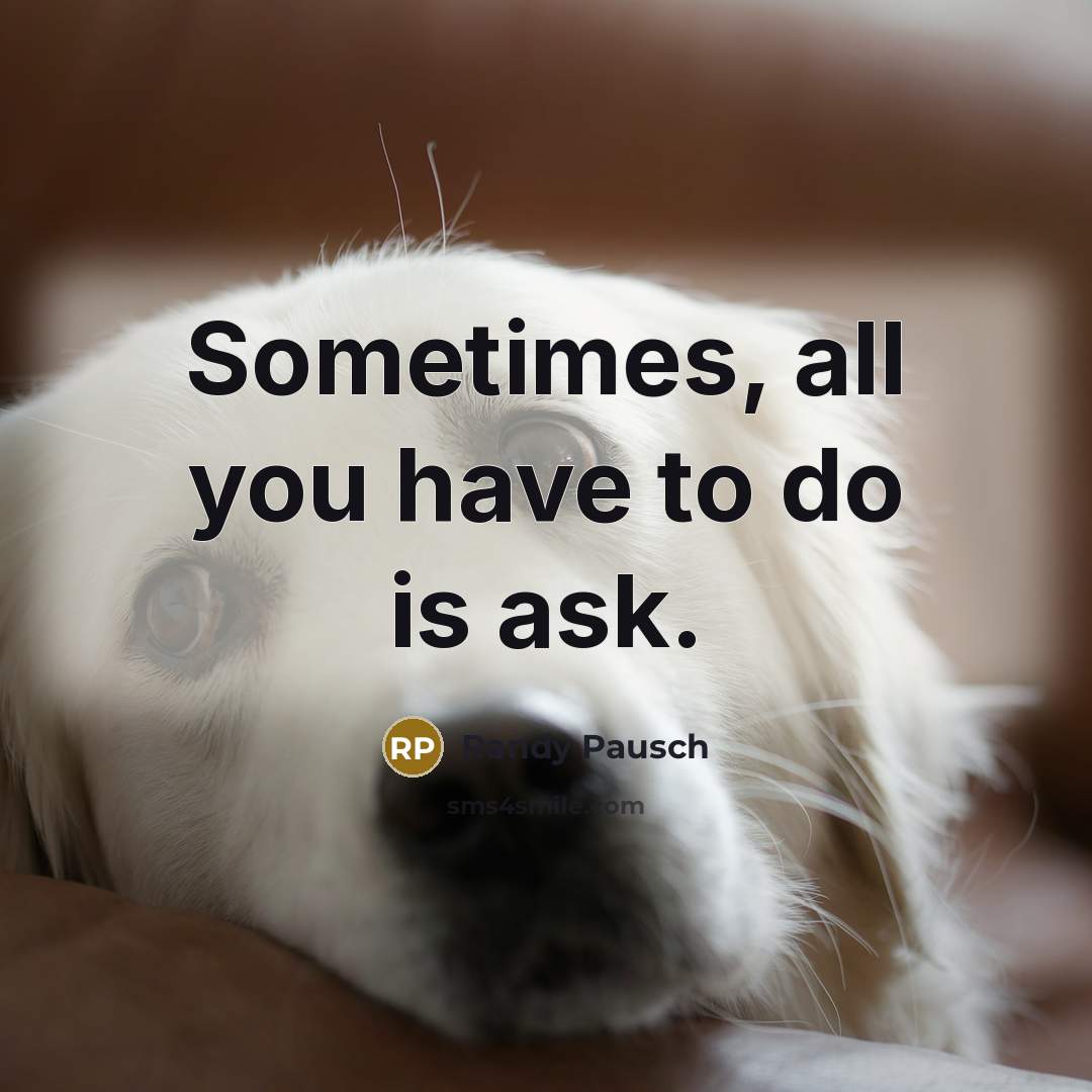 “Sometimes, all you have to do is ask.…” quote by Randy Pausch