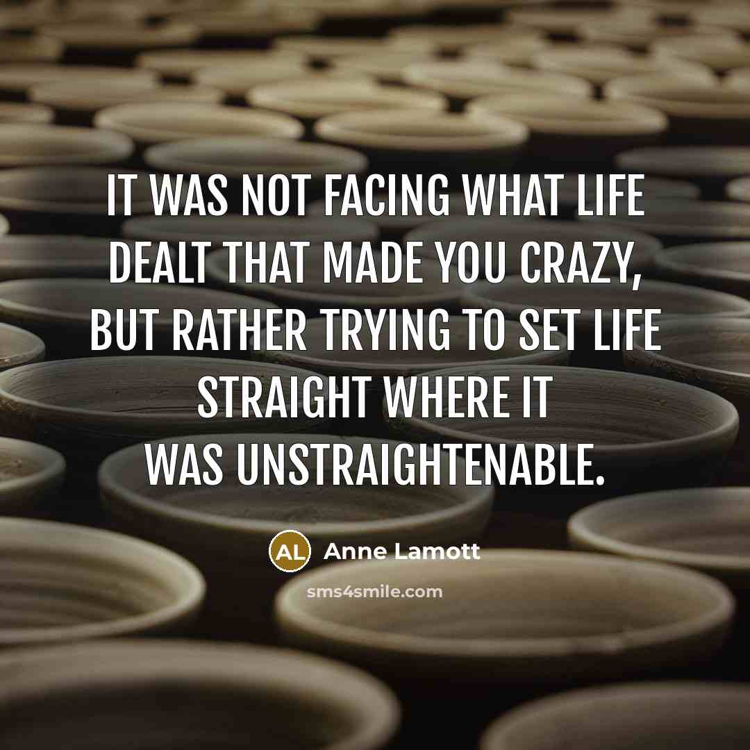“It was not facing what life dealt that made you…” quote by Anne Lamott