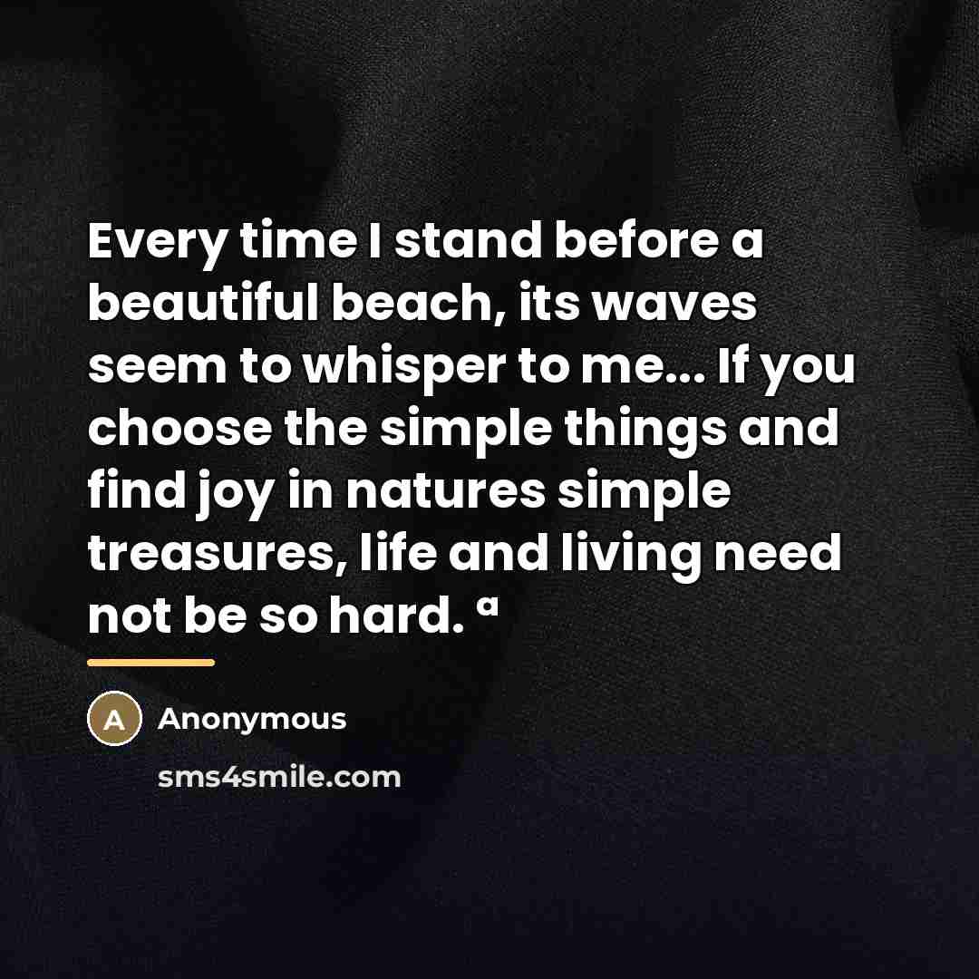 “Every time I stand before a beautiful beach, its waves…” quote by Anonymous