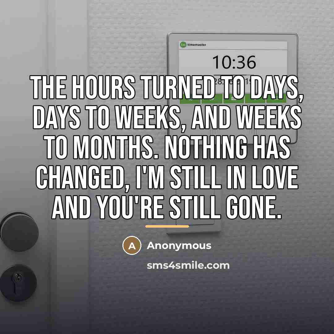 “The hours turned to days, days to weeks, and weeks…” quote by Anonymous