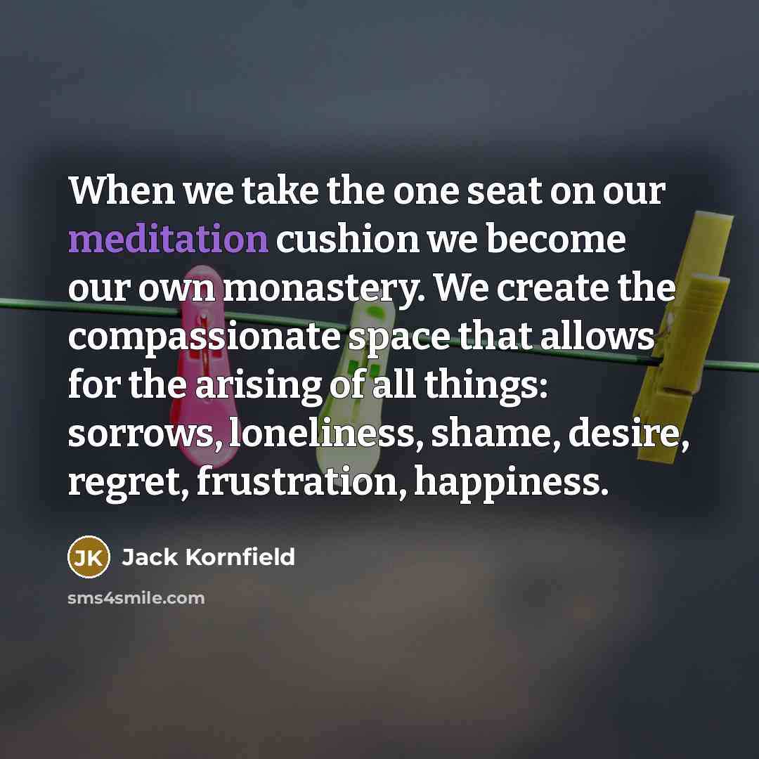 “When we take the one seat on our meditation cushion…” quote by Jack Kornfield