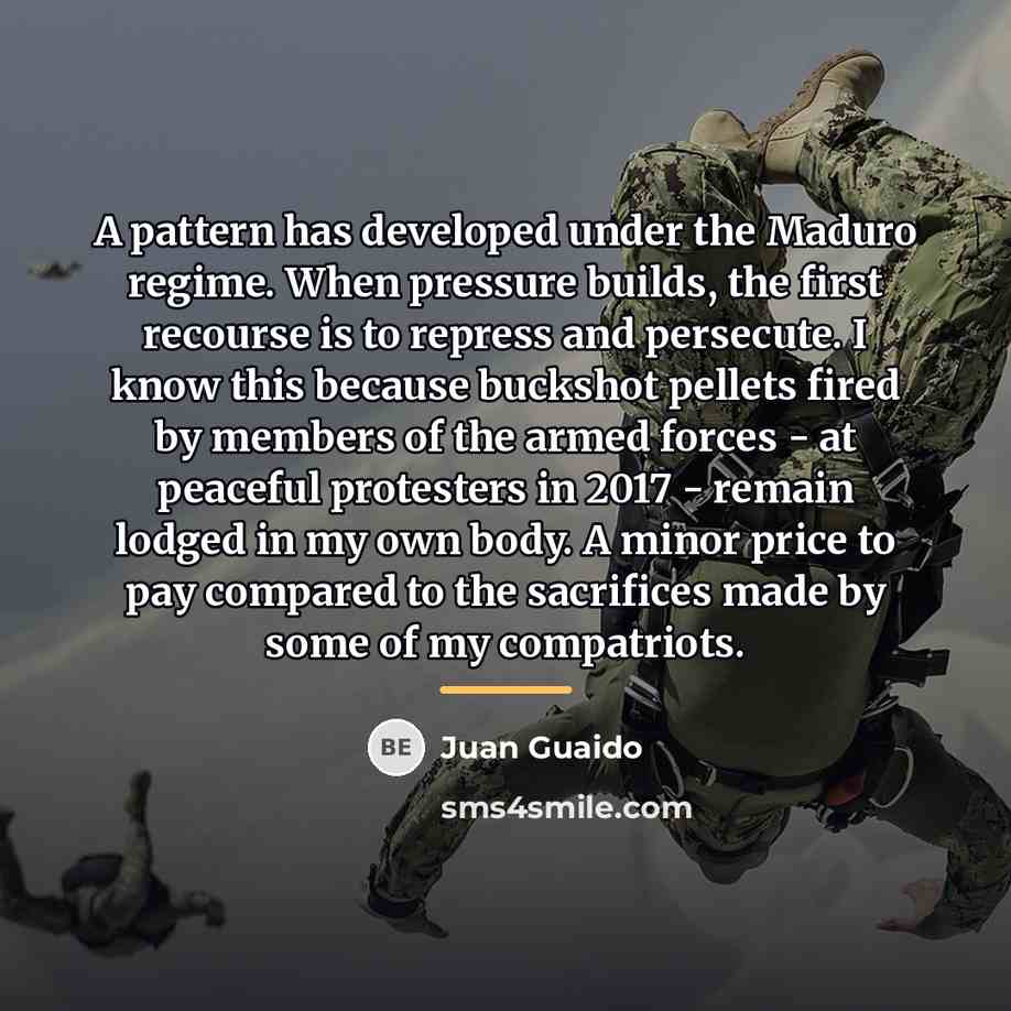 “A pattern has developed under the Maduro regime. When pressure…” quote by Juan Guaido