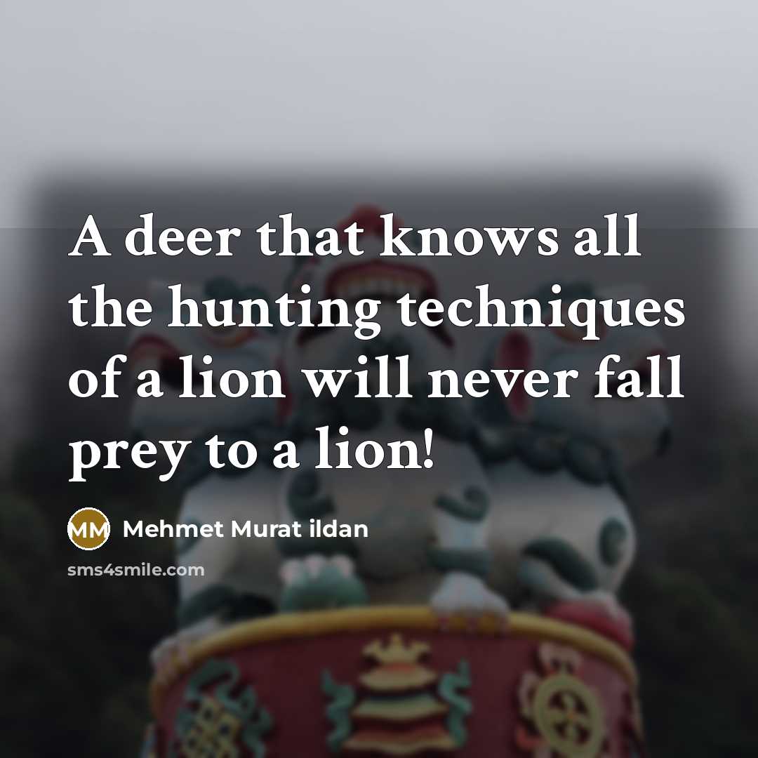 “A deer that knows all the hunting techniques of a…” quote by Mehmet Murat Ildan