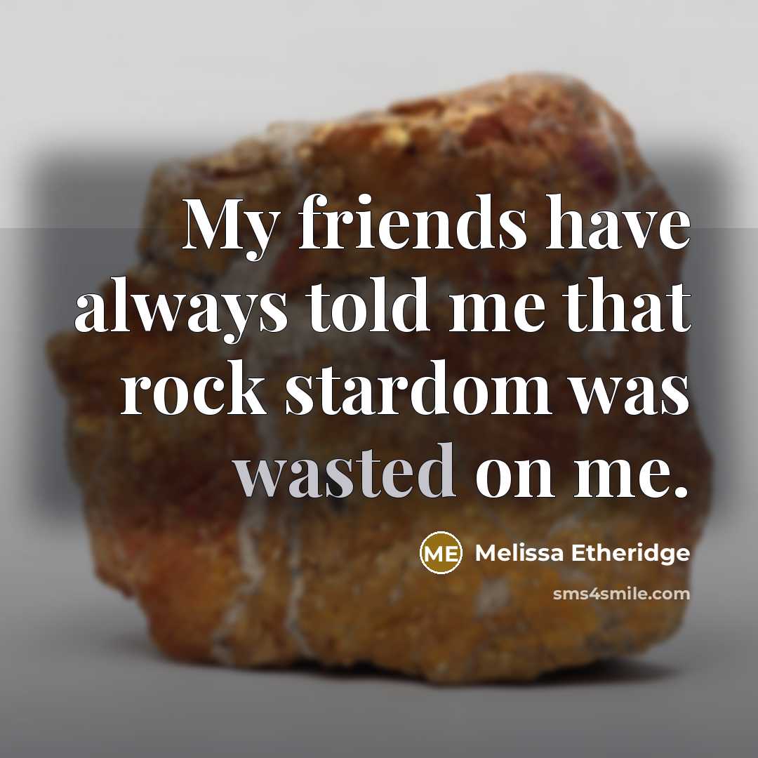 “My friends have always told me that rock stardom was…” quote by Melissa Etheridge