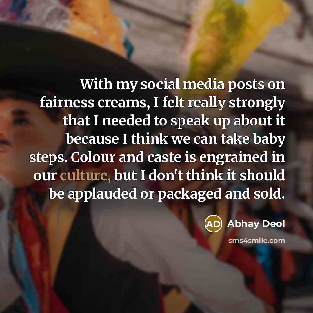 “With my social media posts on fairness creams, I felt…” quote by Abhay Deol