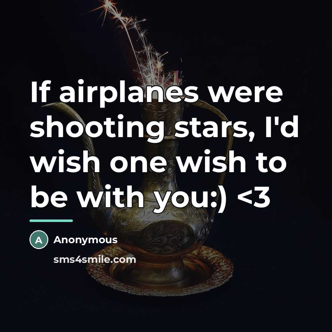 “If airplanes were shooting stars, I'd wish one wish to…” quote by Anonymous