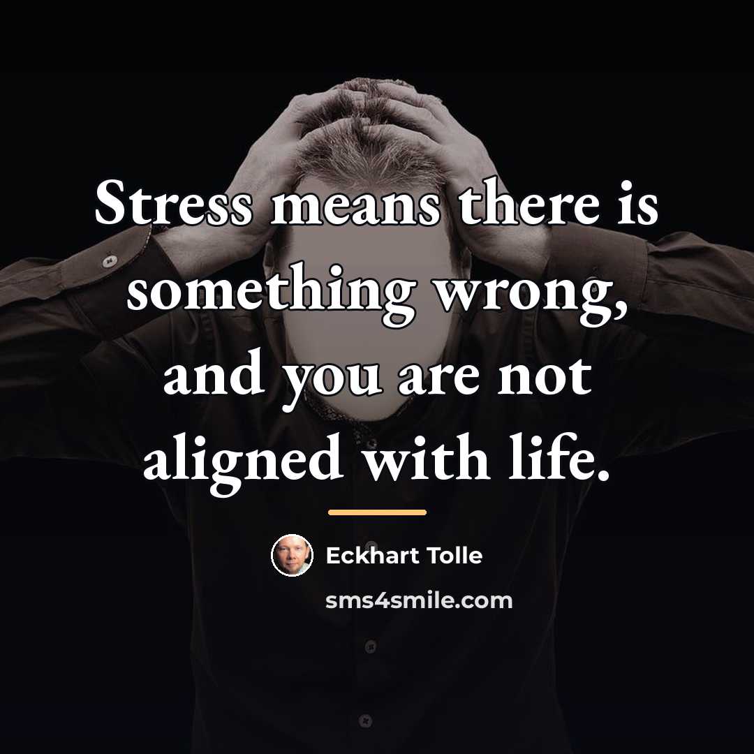 “Stress means there is something wrong, and you are not…” quote by Eckhart Tolle