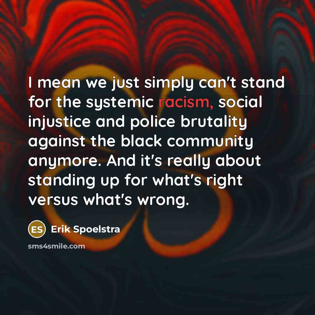“I mean we just simply can't stand for the systemic…” quote by Erik Spoelstra