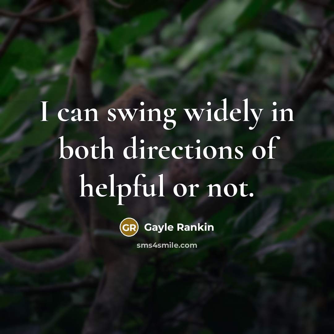 “I can swing widely in both directions of helpful or…” quote by Gayle Rankin