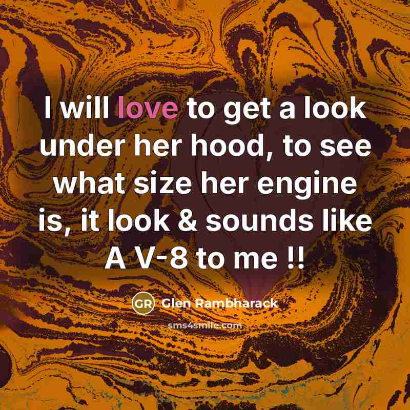 “I will love to get a look under her hood,…” quote by Glen Rambharack