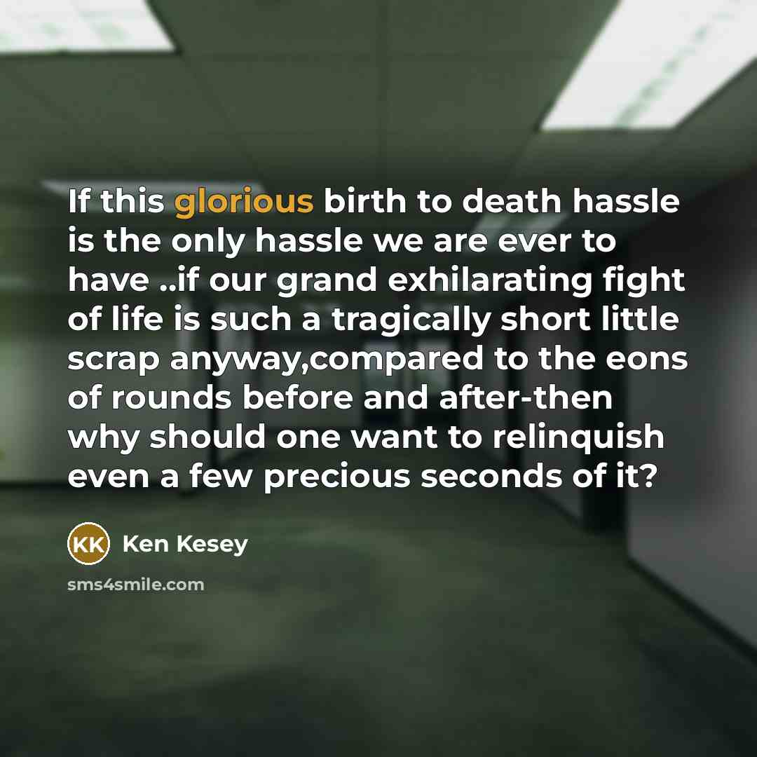 “If this glorious birth to death hassle is the only…” quote by Ken Kesey