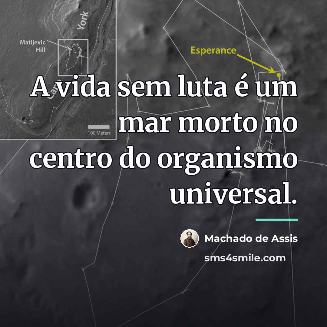 “A vida sem luta é um mar morto no centro…” quote by Machado de Assis