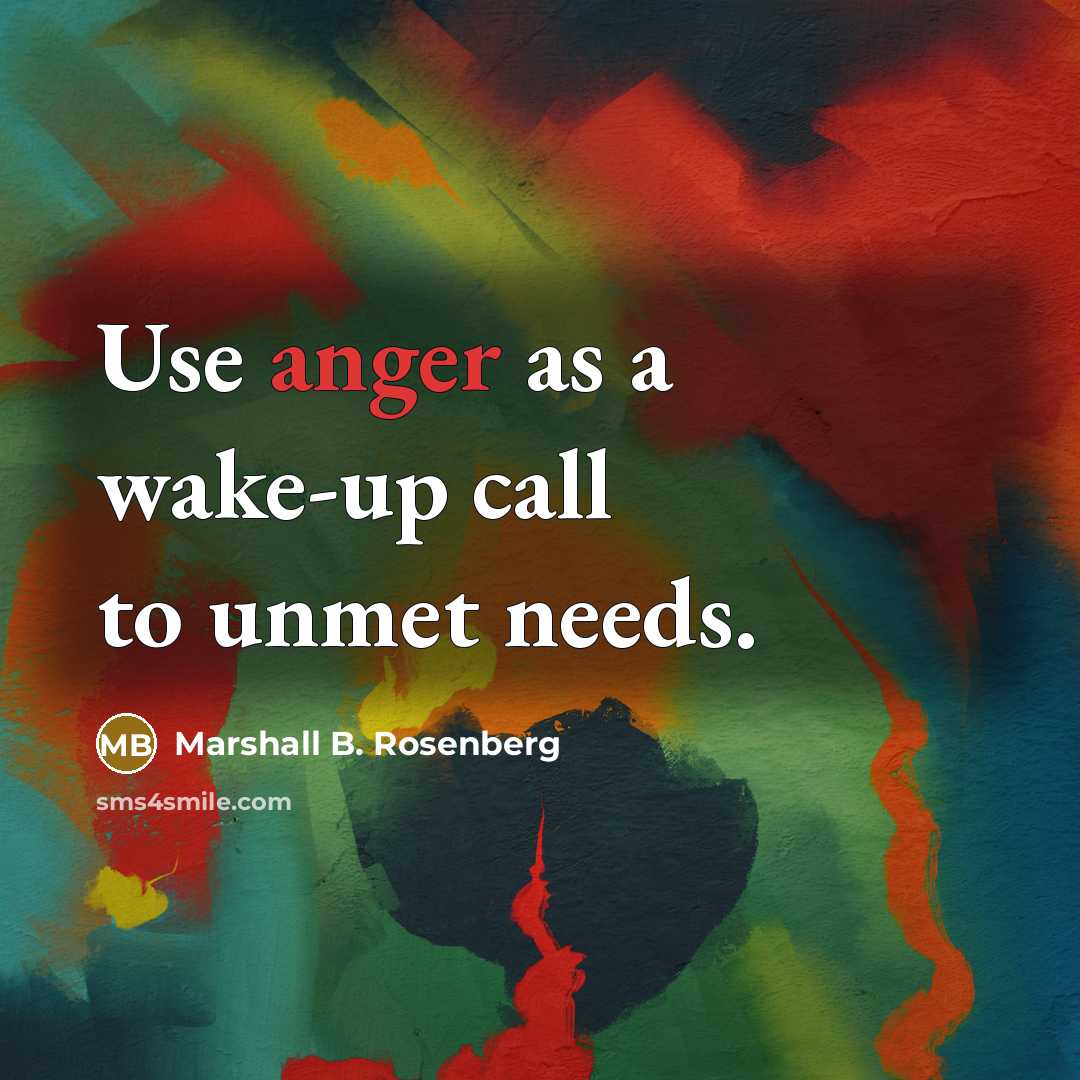 “Use anger as a wake-up call to unmet needs.…” quote by Marshall B. Rosenberg