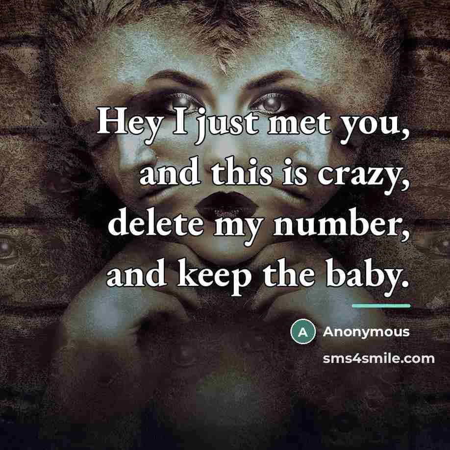 “Hey I just met you, and this is crazy, delete…” quote by Anonymous