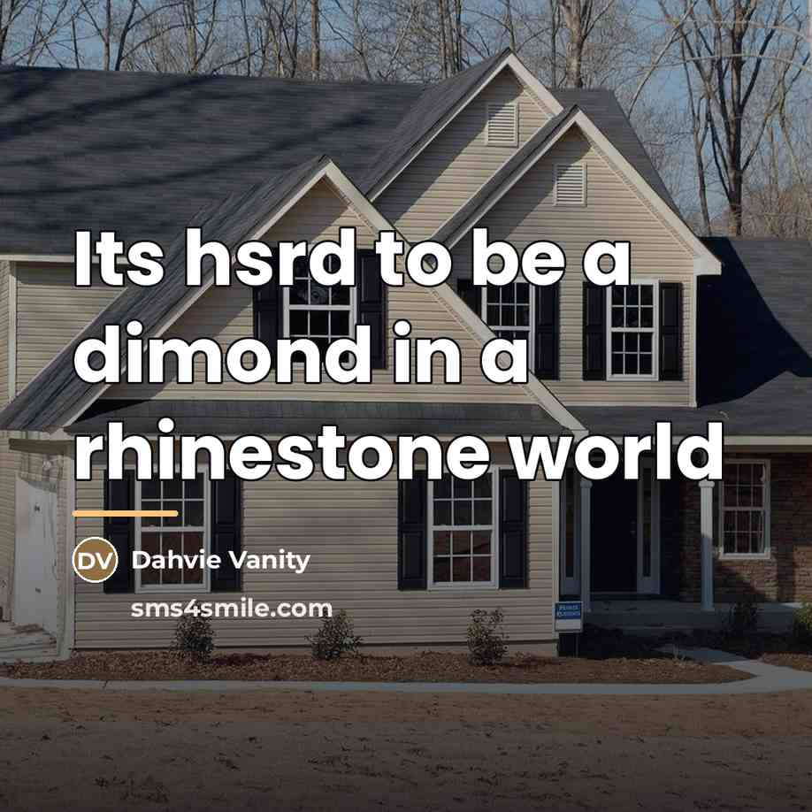 “Its hsrd to be a dimond in a rhinestone world…” quote by Dahvie Vanity