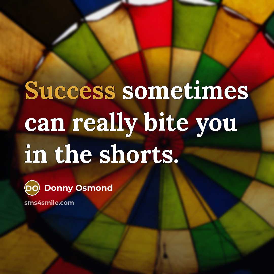 “Success sometimes can really bite you in the shorts.…” quote by Donny Osmond