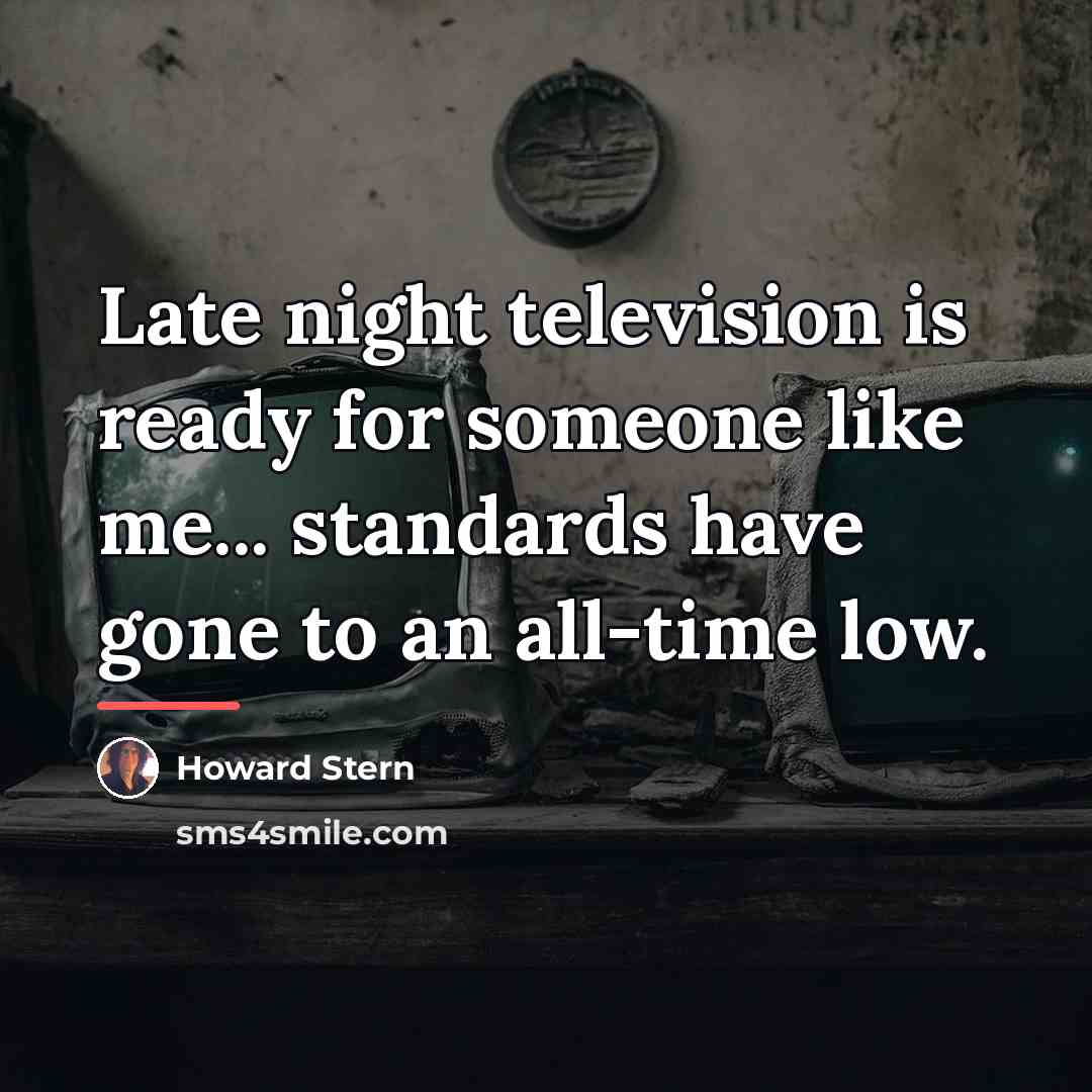 “Late night television is ready for someone like me... standards…” quote by Howard Stern
