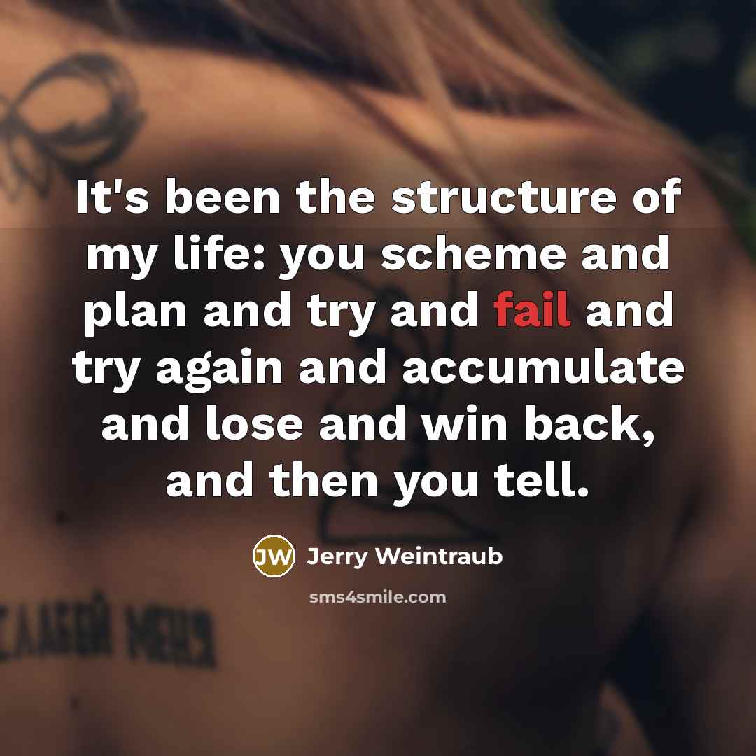 “It's been the structure of my life: you scheme and…” quote by Jerry Weintraub