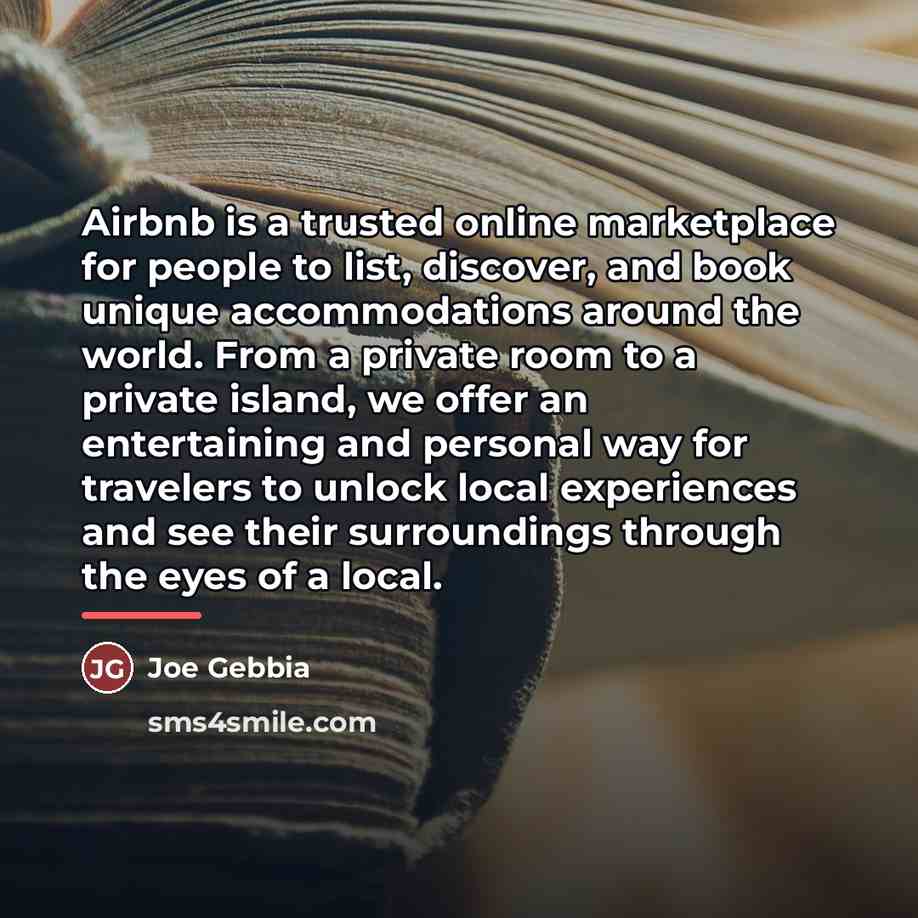 “Airbnb is a trusted online marketplace for people to list,…” quote by Joe Gebbia